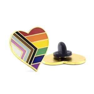 Progress Pride Rainbow Heart Lapel Pin