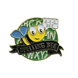 Bright Gold Educational Spelling Bee Lapel Pin (1-1/8")