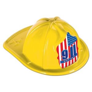 Yellow Plastic 9*11 Never Forget Fire Hats (CLEARANCE)