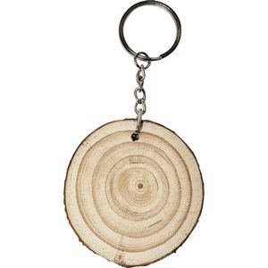 Natural Wood Keyring w/ Rings