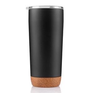 20 Oz. Azure Double Wall Stainless Steel Tumbler w/Synthetic Cork Bottom