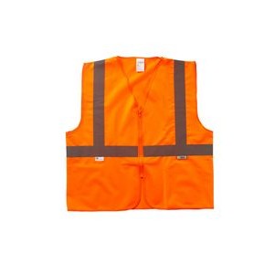 Orange Mesh Fabric Value Class 2 Zip Vest