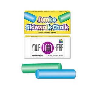 2 Pack Round Jumbo Sidewalk Chalk - Blue & Green - with Full Color Decal