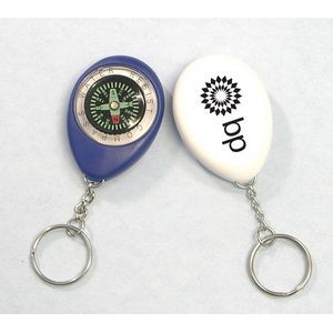 Oval Shape Compass Swivel Keychain