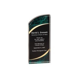 3½" x 8" Green Marble Rounded Acrylic Award