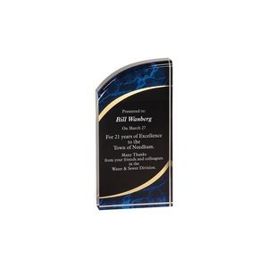 3½" x 7" Blue Marble Rounded Acrylic Award
