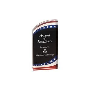 3½" x 7" Stars & Stripes Marble Rounded Acrylic Award