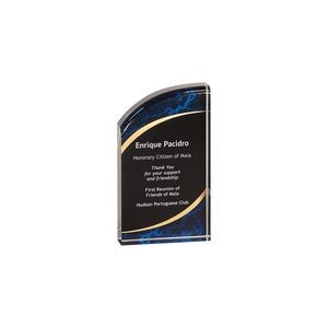 3½" x 6" Blue Marble Rounded Acrylic Award