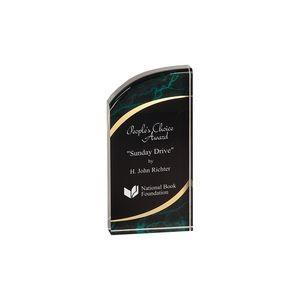 3½" x 7" Green Marble Rounded Acrylic Award