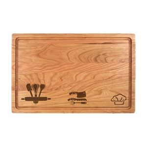 11" x 17" x 3/4" Cherry Cutting Board with Juice Groove